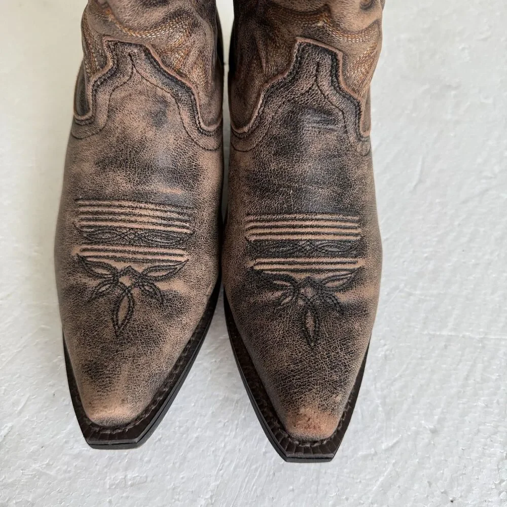 Laredo 51079 Women's Access Cowboy Boot Western Leather Cowgirl Brown Size 8.5M